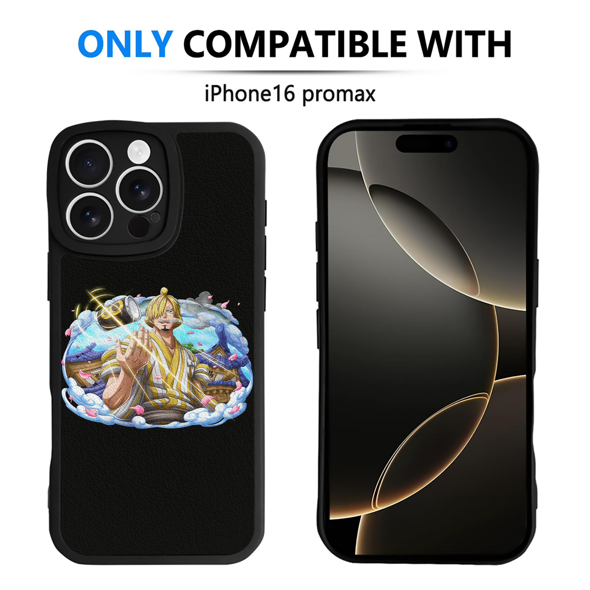 （画像用） ワンピース サンジ ONE PIECE Sanji 【iPhone 16シリーズ対応】シリコンスマホケース（レザー調） 材質：シリコン
